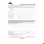 Overtime Authorization Request Form - Manage Employee Overtime and Compensatory Enables example document template