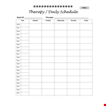 Printable Daily Therapy Schedule Template | Start Your Therapy with Ease example document template