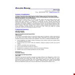 Senior Finance Executive Resume - Expert Company & Financial Management example document template