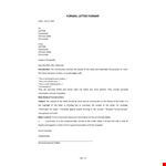 Formal Letter Format example document template