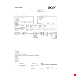 Free Debit Note example document template 