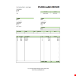 Easy Company Purchase Order - Enter PO Number | Address & Phone Included example document template