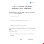 Confidentiality Agreement Template – Protect Your Information | NDA example document template