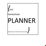 Free Printable Homeschool Schedule Template - Plan Projects, Goals, and Themes by Quarter example document template