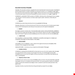 Best Executive Summary Template for Business | Market Analysis & More example document template 