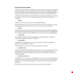 Best Executive Summary Template for Business | Market Analysis & More example document template