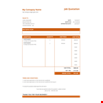 Job Quotation Template example document template