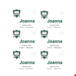 Custom Name Tag Template for Events - Personalize Your Attendee Experience | Joanna example document template