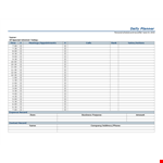 Daily Planner Template - Organize Your Daily Schedule and Keep a Daily Record example document template