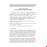 Consultant Work Agreement Template example document template