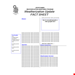Professional Fact Sheet Template - Increase Impact & Save Time | Weatherization example document template