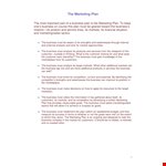 Effective Marketing Business Plan example document template