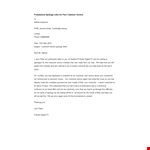 Professional Apology Letter For Poor Customer Service example document template 