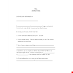 Create Your Last Will and Testament | Secure Your Estate and Name Your Beneficiary example document template