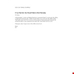 Sample Sick Leave Email for Office | Easy Sick Leave Email Template example document template