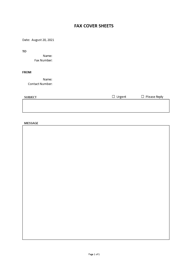 fax cover sheets Main Image fax cover sheets template