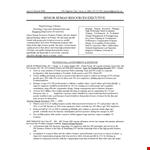Senior HR Executive Resume Template | Human Resources Management example document template
