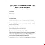 Switchboard Operator cover letter example document template