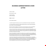 Administrative Assistant Cover letter example document template