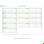 Your Vacation Budget Pdf Download example document template