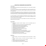 Recruiting Coordinator Job Description example document template