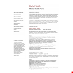 Mental Health Nursing example document template