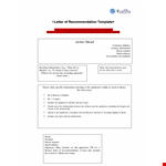 Expert Letter of Recommendation | Boost Your Chances example document template 