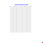 Monthly Attendance Sign In Sheet Template example document template
