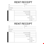 Rent Receipt - Keep Track of Amounts Received example document template