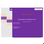 Report Cover Page  example document template