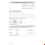 Past Due Rent Demand Notice: Prompt Payment Request from Landlord example document template