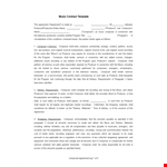 Music Business Contract Template example document template