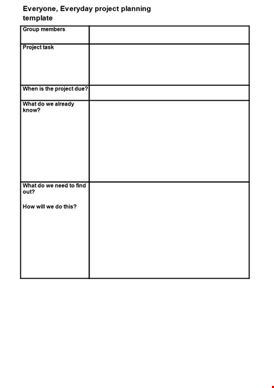 Project Planning Template