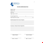 Authorize Sewer Employee Overtime - Required Form example document template 