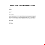Request for company residence accomodiation example document template