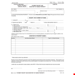 Payment Receipt For Funds Template example document template