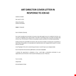 Art Director cover letter  example document template