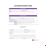 Customer Referral Form example document template