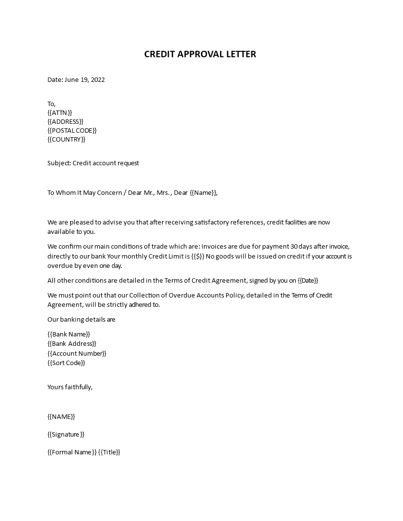 credit approval request letter Main Image credit approval request letter