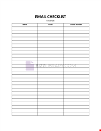 Email Checklist Template