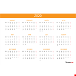 Yearly Calendar 2020 Example example document template