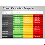 Comparison Chart Template - Easily Compare Samples, Criteria, and Features example document template