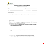 Professional Employee Evaluation Report Template example document template