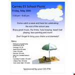 Create a Vibrant Picnic Flyer with this Template example document template 