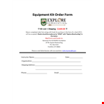 Order Form for Equipment | Shipping Options | Katie example document template
