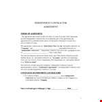 Independent Contractor Agreement | Company Contract | Hire Independent Contractors example document template