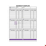 Workout Template  example document template