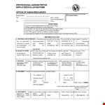 Professional Administrative Employee Evaluation Form example document template