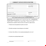 Community Service Letter Template - Create, Customize, and Print Community Service Letters example document template