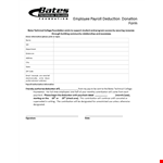 Payroll Deduction Donation Form example document template